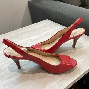 Calvin Klein red slingbacks